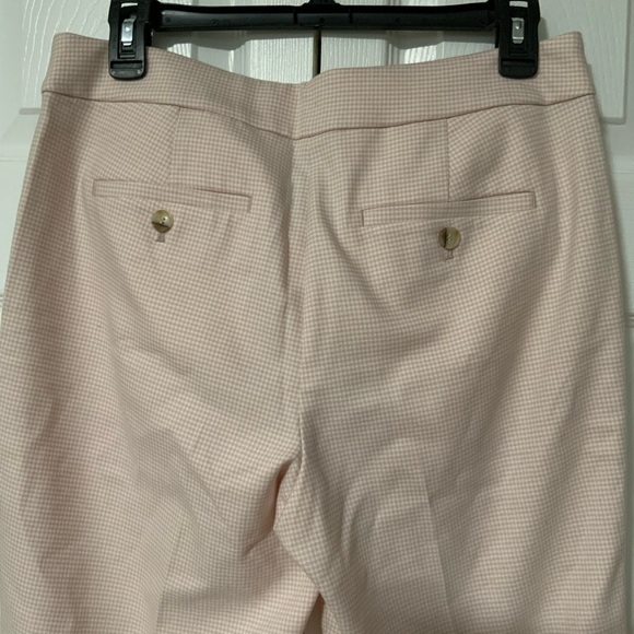 Ann Taylor Loft houndstooth patterned pink pants - Picture 1 of 5